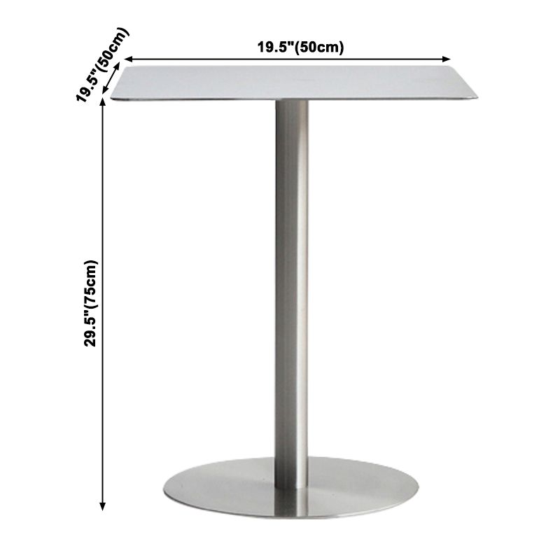 Industriële stijl zilveren eettafel roestvrijstalen tafel voor huisgebruik