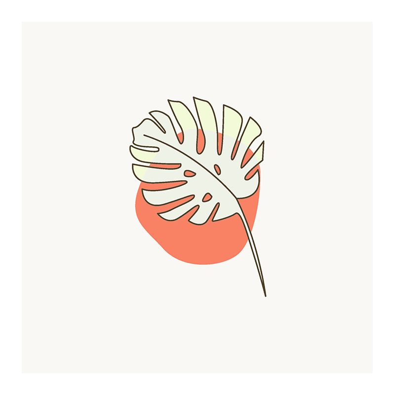 Tropical Plant Mural Wallpaper Environment Friendly Bedroom Wall Mural