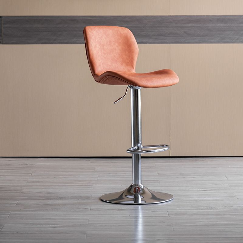 Contemporary Adjustable Height Stool Reception Leather Barstool