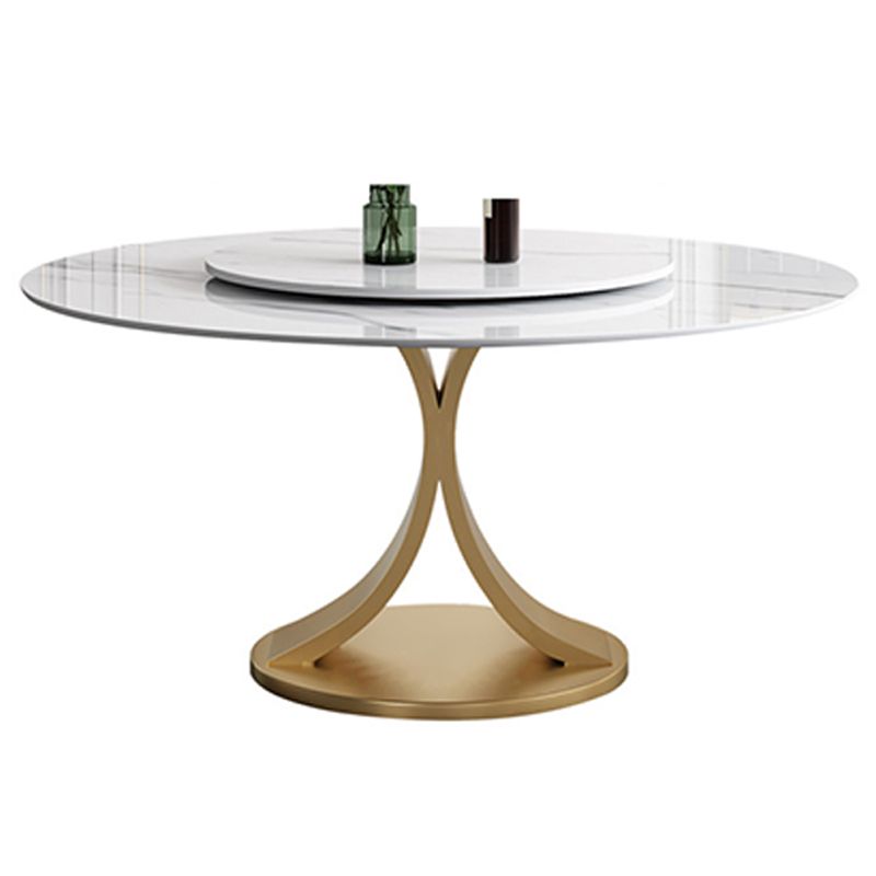 Contemporary Round Dining Table Stone Dinner Table for Home Kitchen