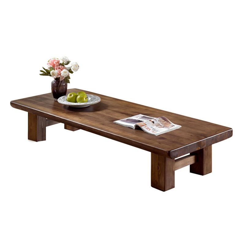 Contemporary Solid Wood Coffee Table 4 Legs Coffee Cocktail Table