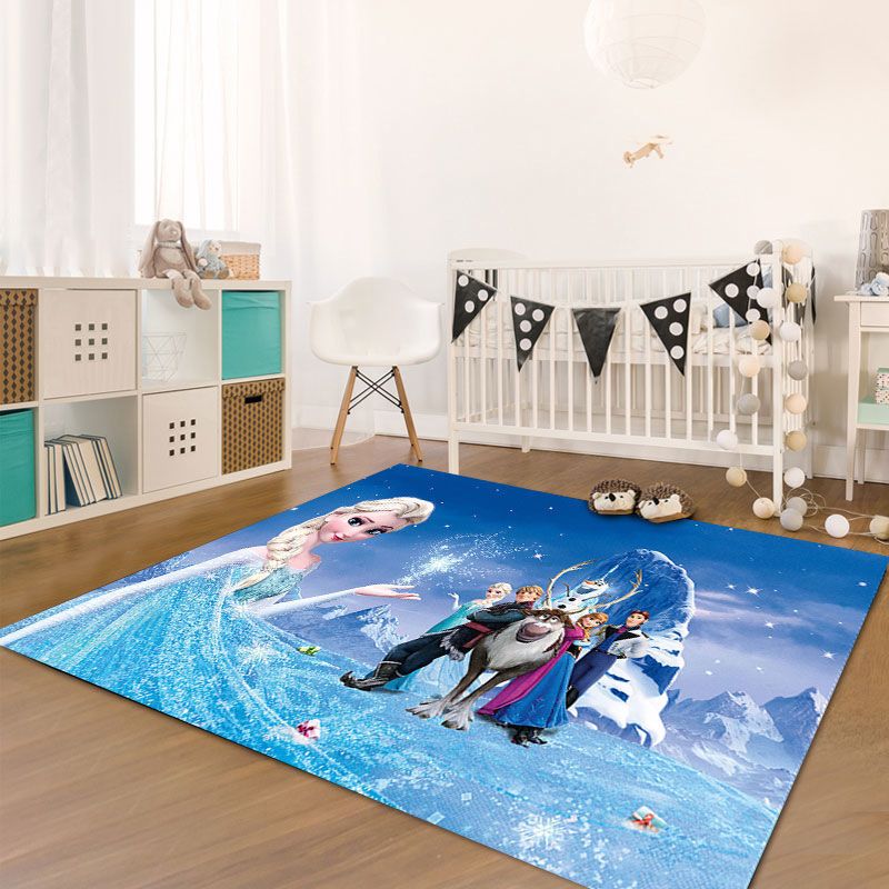 Cute Kids Room Rug Multi-Color Animal Pattern Rug Synthetics Anti-Slip Backing Easy Care Carpet