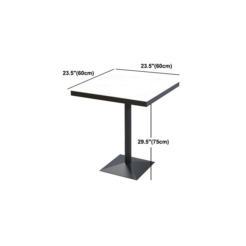 Sintered Stone Dining Table Industrial Square Dining Table with Metal Base