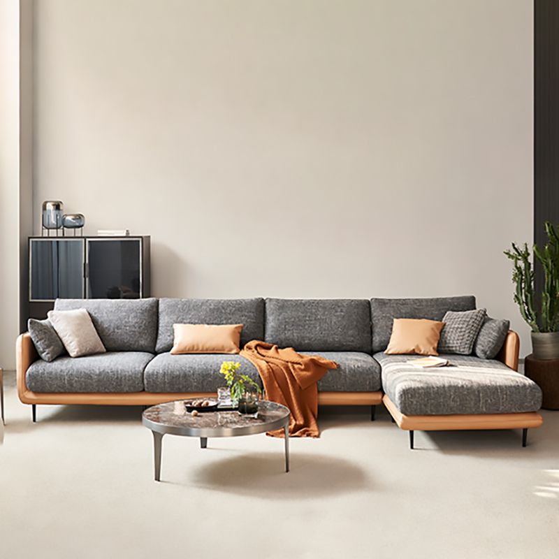 Modern Tuxedo Arm Removable Cushions Sofa with Pillows 35.43" for Living Room