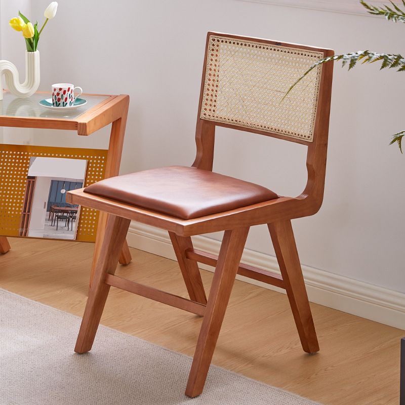 Solid Wood Cane Back Chair Home Indoor Contemporary Dining Chair