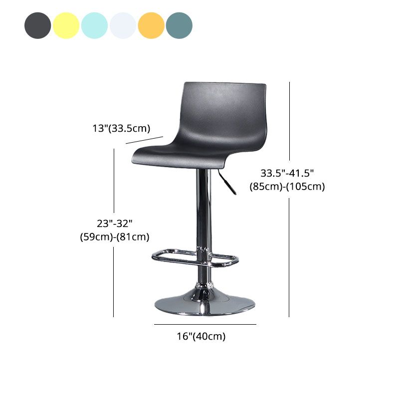 Contemporary Swivel Adjustable Height Stool Matte Finish Plastic Home Barstool