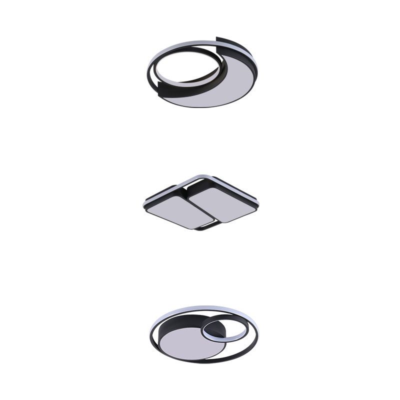 Modern Acrilico Flush Montaggio Lampada a LED Lotto LED Montaggio Soffitto Light Fixtures in Nero