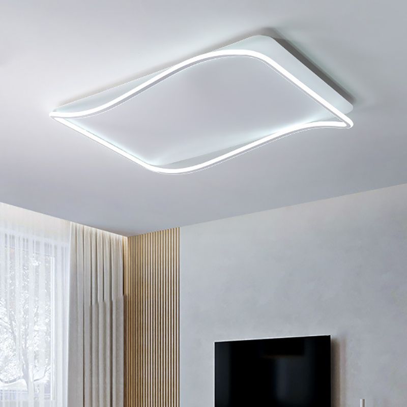 Rectangle Flush Light Modern Metal Flush Mount Light Fixture