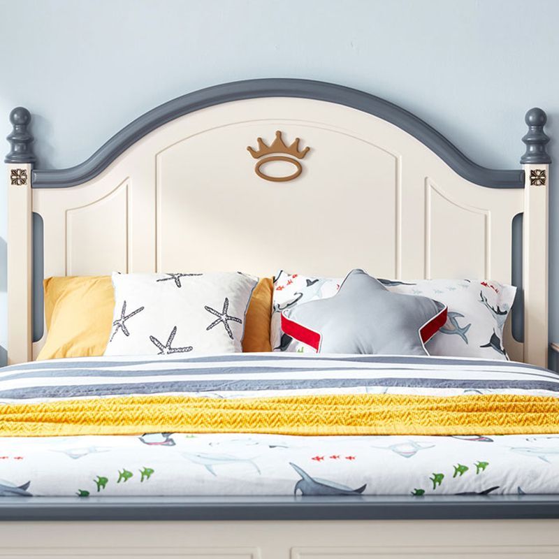 Panel Headboard Kids Bed Solid Wood Standard Bed with Mattress