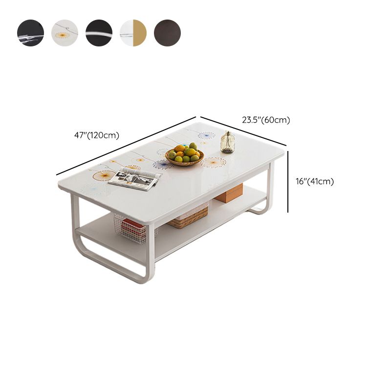 Contemporary Sled Cocktail Table Rectangle Single Coffee Table