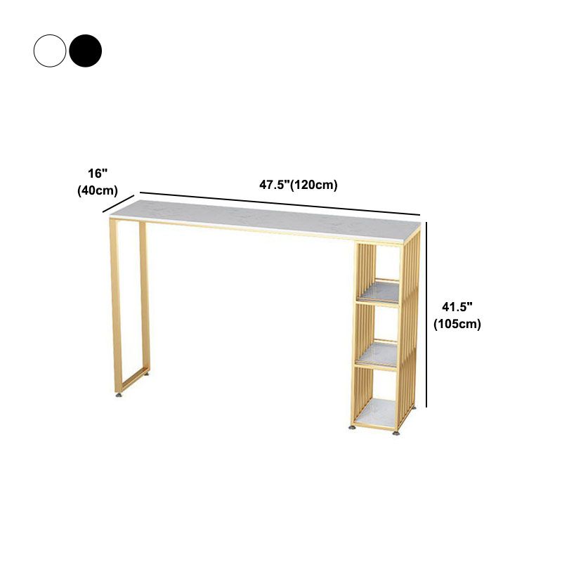 1/3 Pieces Luxurious Rectangular Pub Table Set Artificial Marble Top Bar Table Set