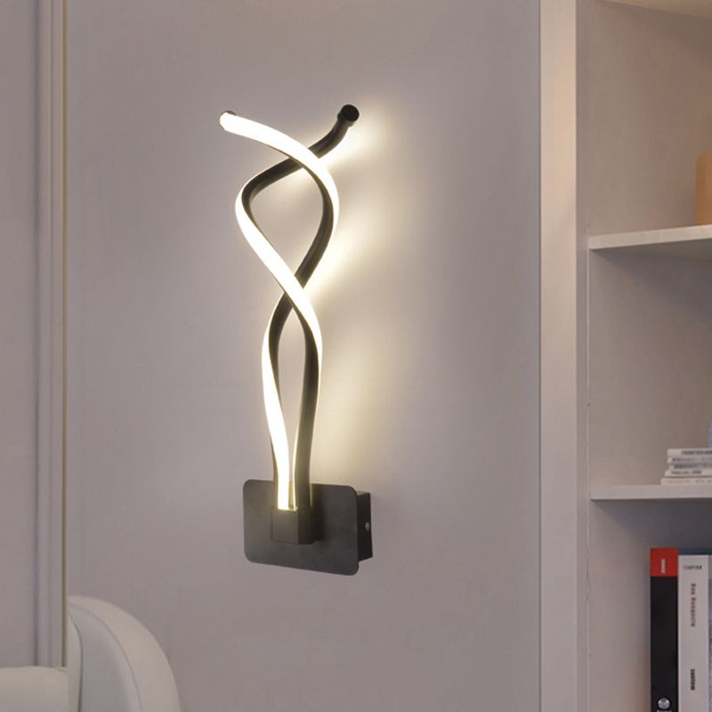 Twist Sconce Light Fixture Modern Minimalist Style Plastic Sconces for Living Room