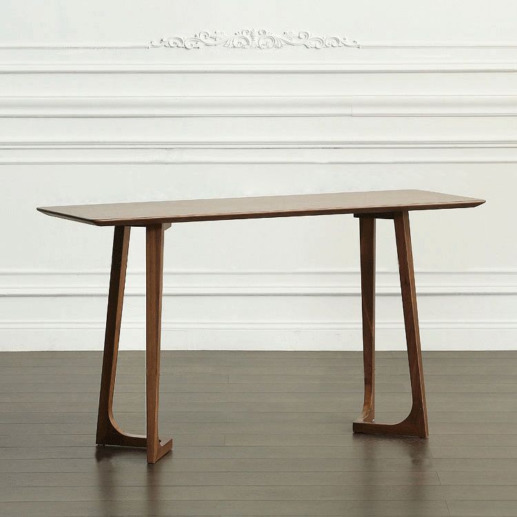 Mid-Century Modern Console Table 29.53" Tall Solid Wood End Table for Hall