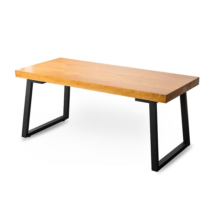 Wooden Rectangular Writing Desk Modern Office Desk with Metal Legs