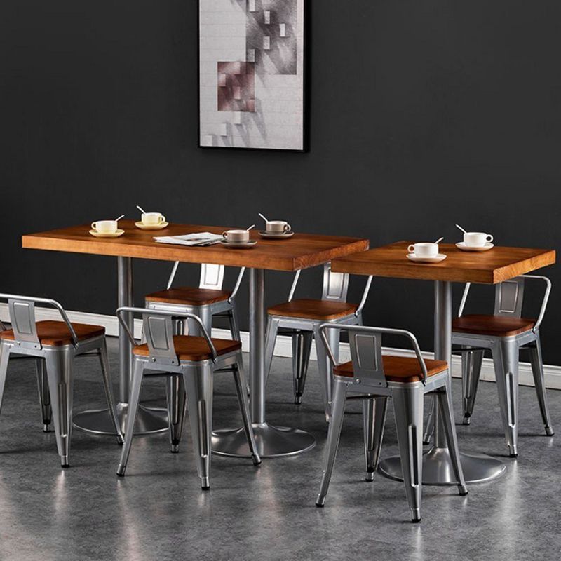 Industrial Dining Set 1/2/3/5 Pcs Kitchen Table and Chairs with Metal Frame