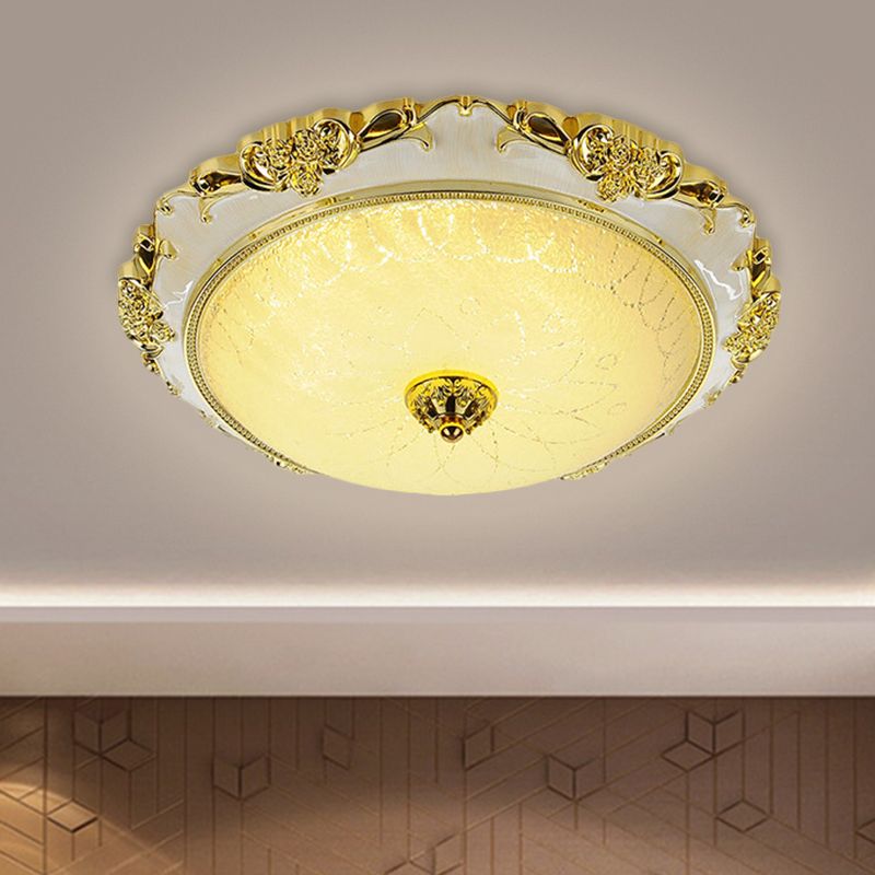 Traditional Round Massimale Flush Montaggio Sfaccettato Bianco LED Flush Light Fixture in Silver / Gold, 12 "/16" /19.5 " Larghezza