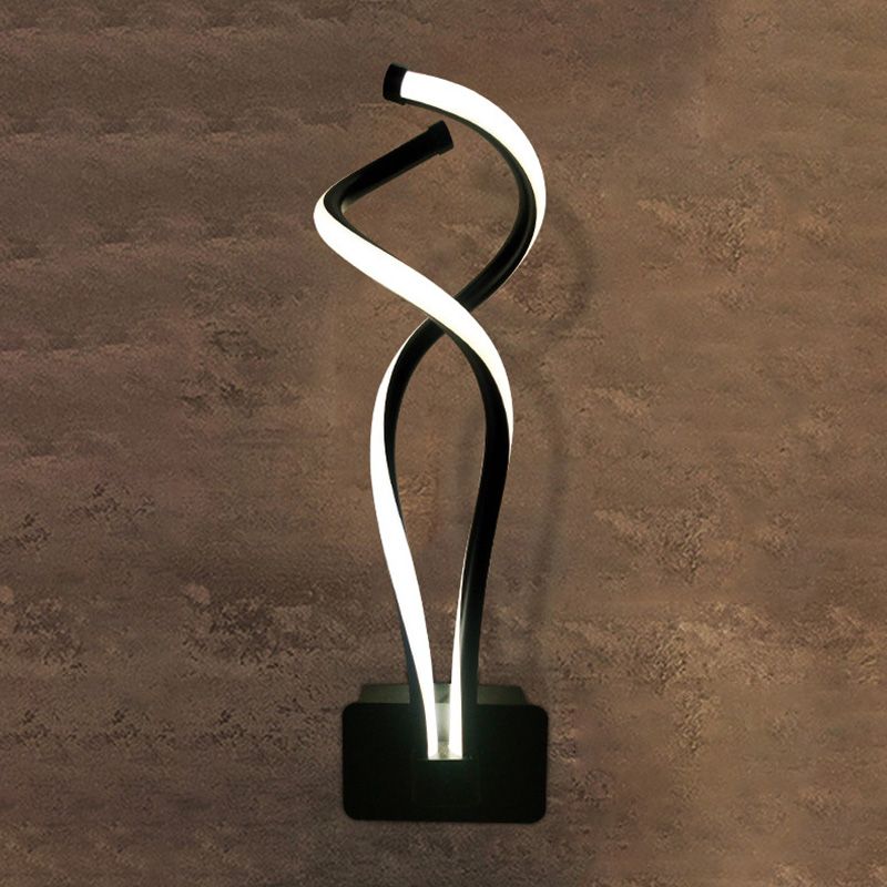 Spiral Wall Lighting Fixture Minimalist Style Metal LED Black Wall Sconce Lighting