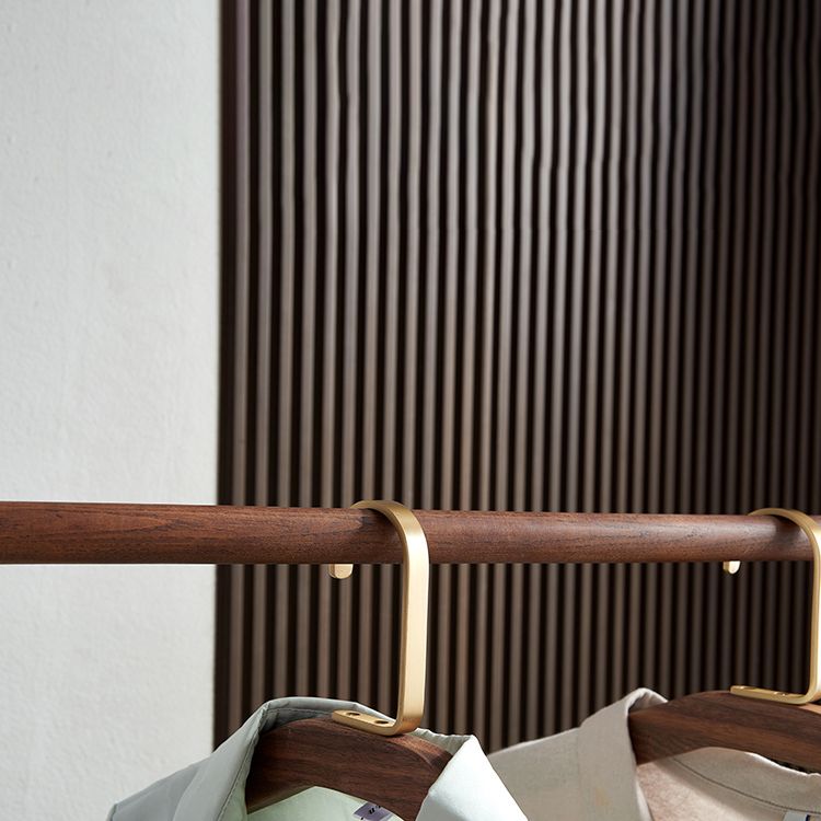 Brown Contemporary Style Armoire Ash Wood Open Armoire with Clothing Rod