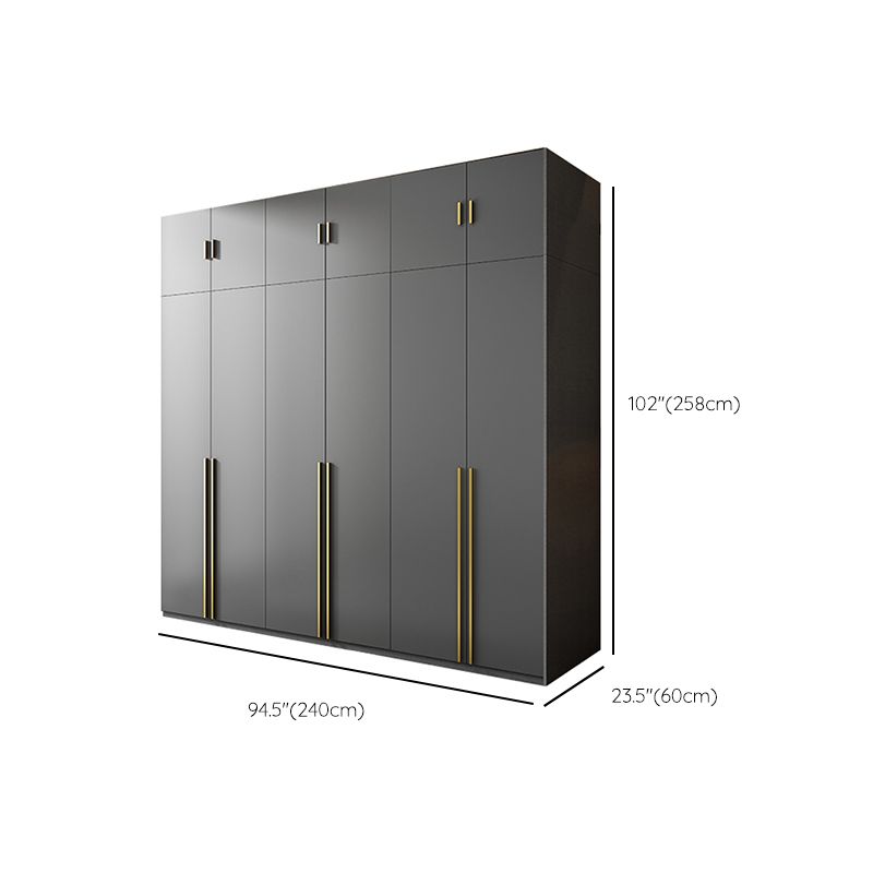 Black Colour Wooden Wardrobe Soft Close Drawer Wardrobe Closet for Home