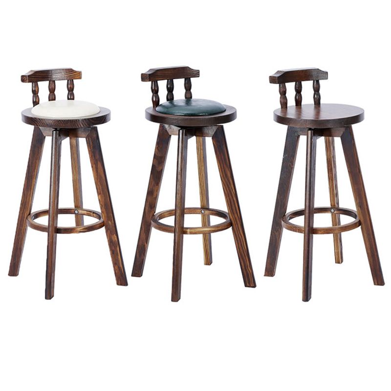 Contemporary Wood Barstool Fabric Upholstered Stool in Matte Finish for Indoor