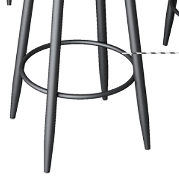 Modern Armless Backrest Counter Stool Iron Dining Room Bar Stool with Leather Cushion