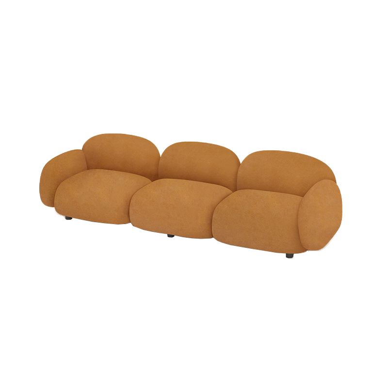 27.5" H Modern Faux Leather/wool Square Arm Sofa For Living Room