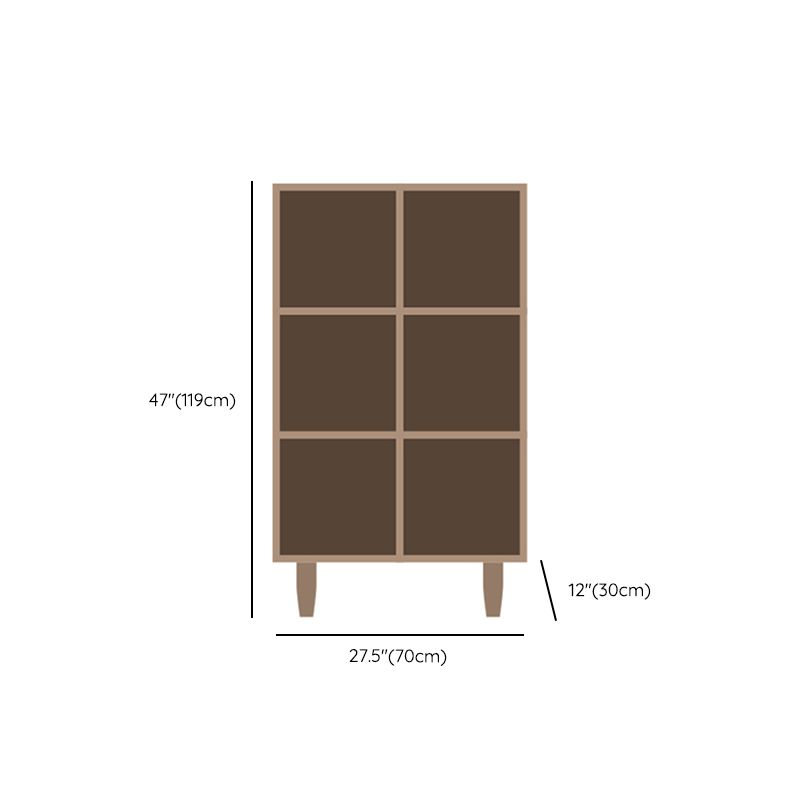 Contemporary Wooden Bookcase Standard Natural Bookshelf with Shelves