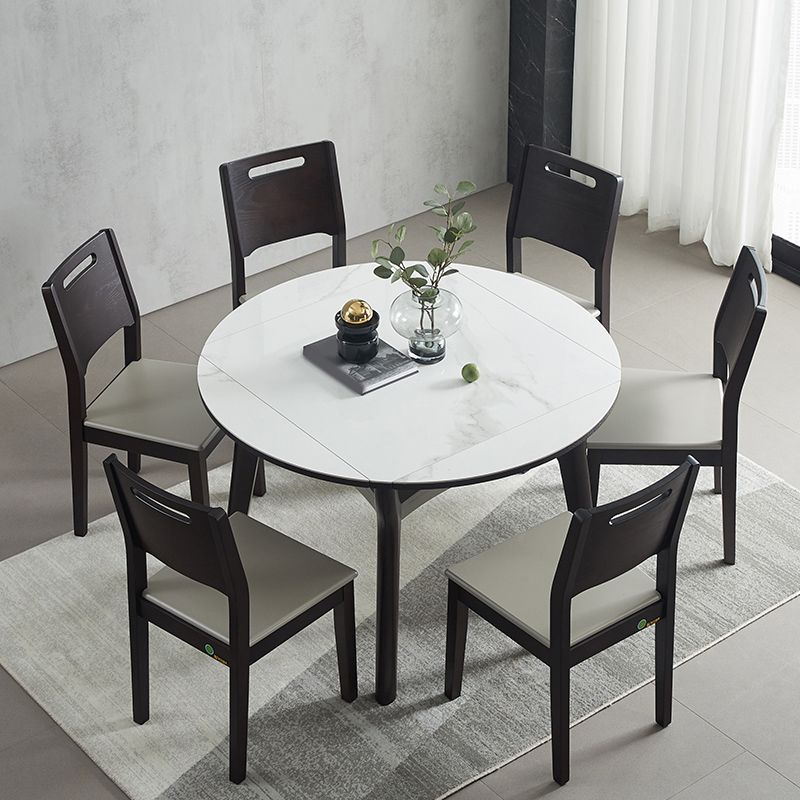 Modern Extendable Stone Drop Leaf Folding Square Dining Table for Dining Room