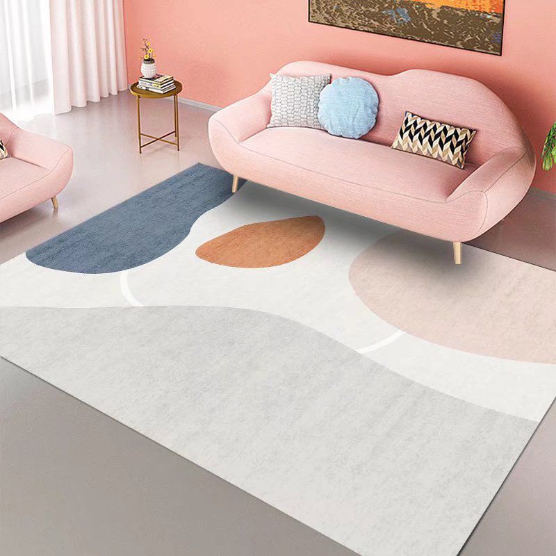 Nordic Indoor Rug Polyester Area Rug Medium Living Room Rug with Non-Slip Backing