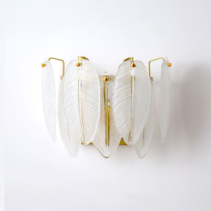 Modern Style Geometric Wall Mounted Lamps Glass 2 Lights Wall Sconces in White