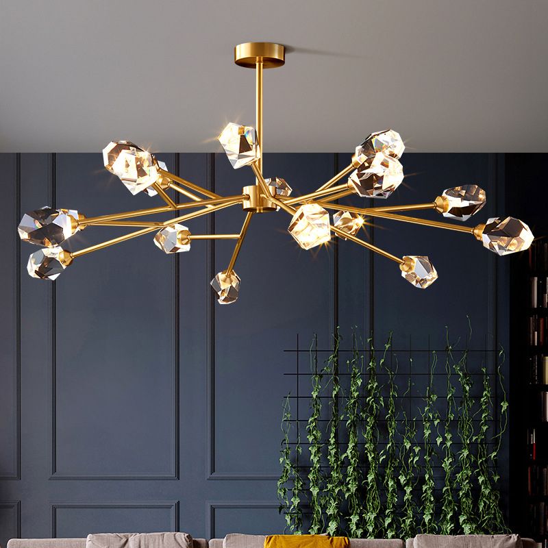 Postmodern Luxury Style Spray Pendant Chandelier Crystal Hanging Lamp