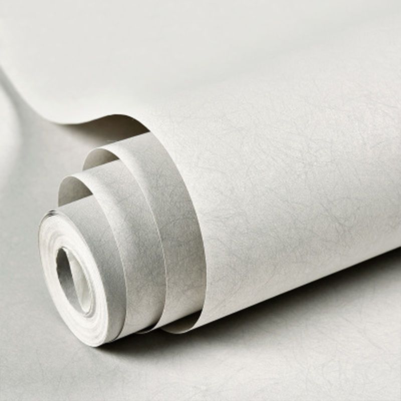 Stain-Resistant Non-Pasted Pure Color Non-Woven Wallpaper in Industrial Grey