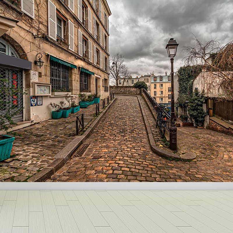 Contemporary Town View Wallpaper Mural Decorative Mildew Resistant Wall Decor for Decoration