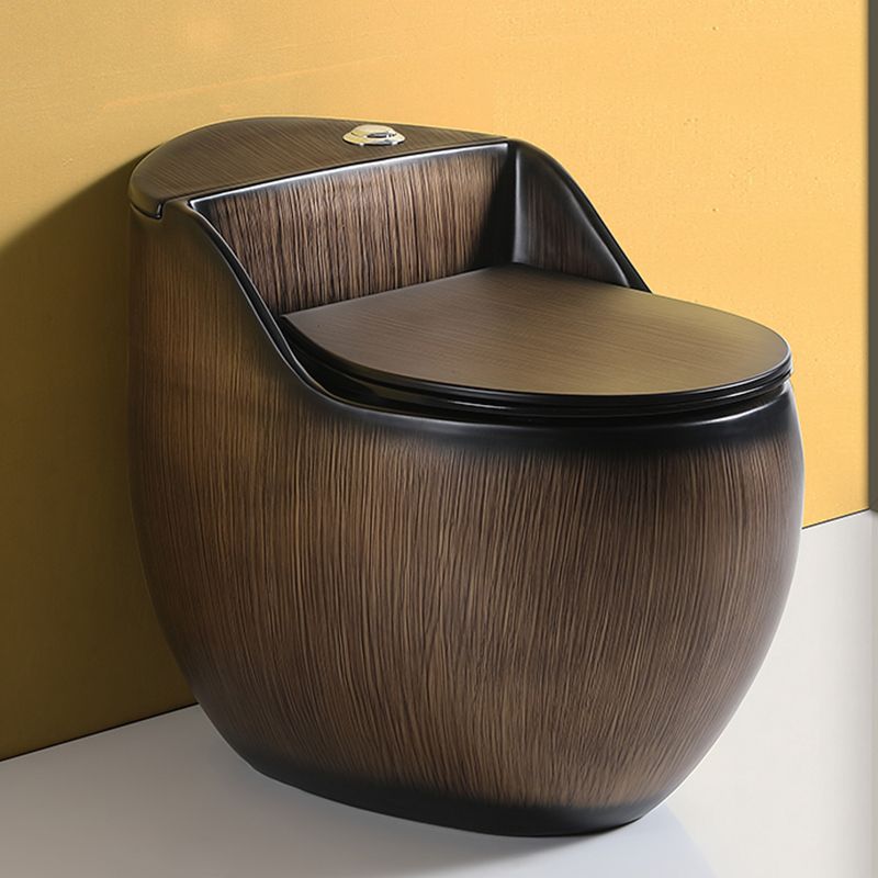 Contemporary Skirted Siphon Jet Toilet Bowl One Piece Urine Toilet with Seat