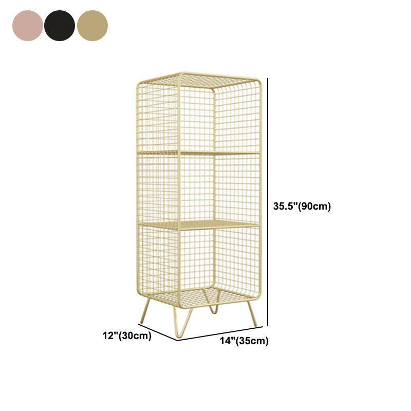 Modern Standard Bookcase Home Office Metal Bookshelf with Shelves