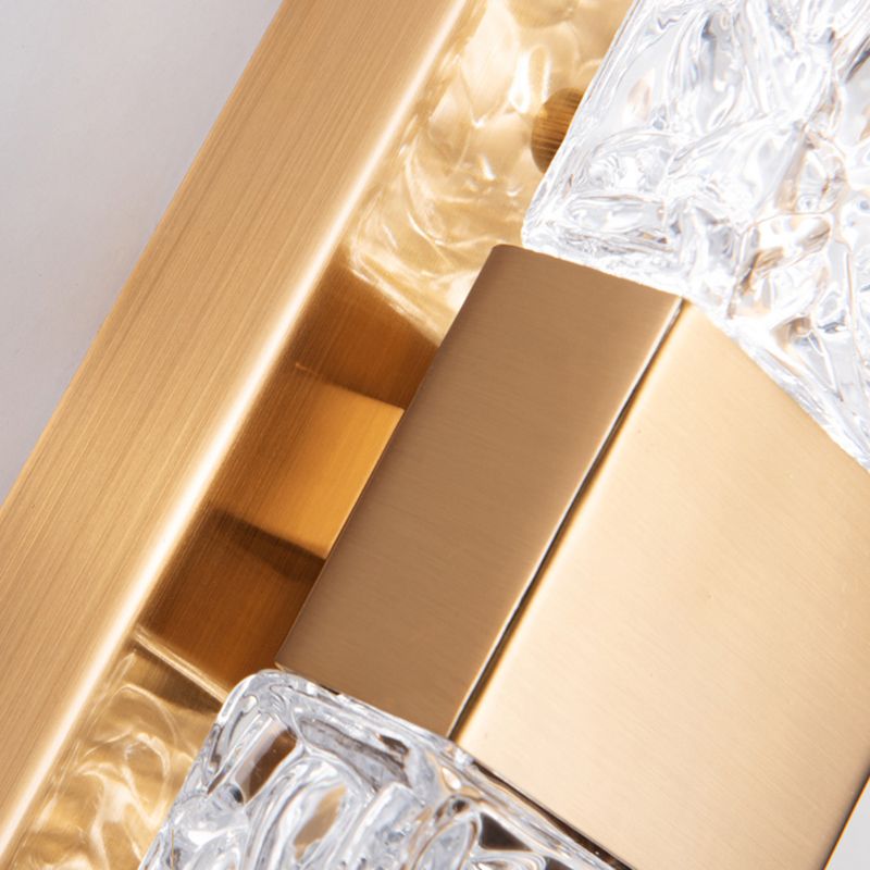 Single Golden Contemporary Wall Mounted Sconce Rectangle LED Wall Light