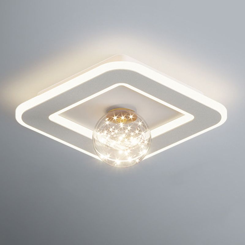 Modern Geometric Flush Light Fixture Metal 2 Light Flushmount Lighting