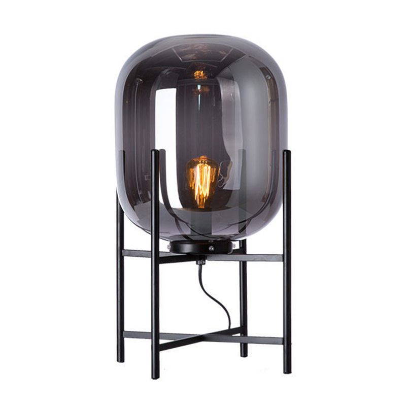 Ultramoderne eenvoud vat tafellamp glas nachtkastje lamp voor slaapkamer