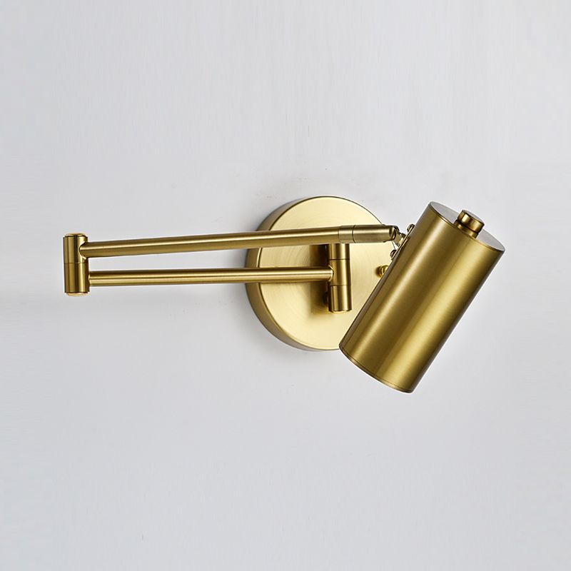 1 Light Swing Arm Flush Mount Wall Sconce Simplicity Metal Wall Mount Lamp