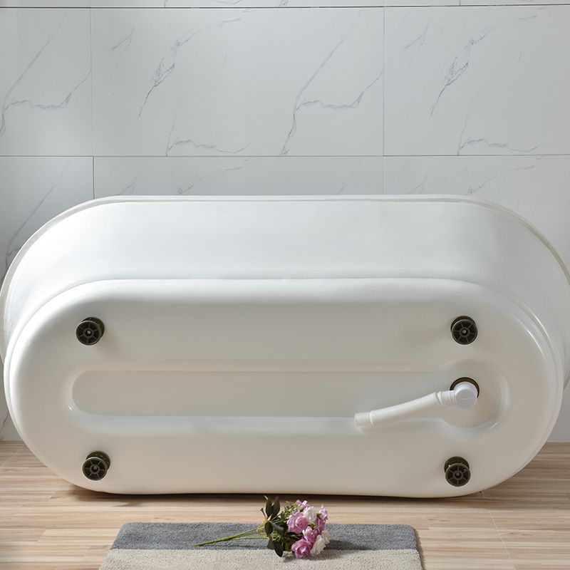 Stand Alone Antique Finish Bathtub Modern Oval Soaking Bath Tub
