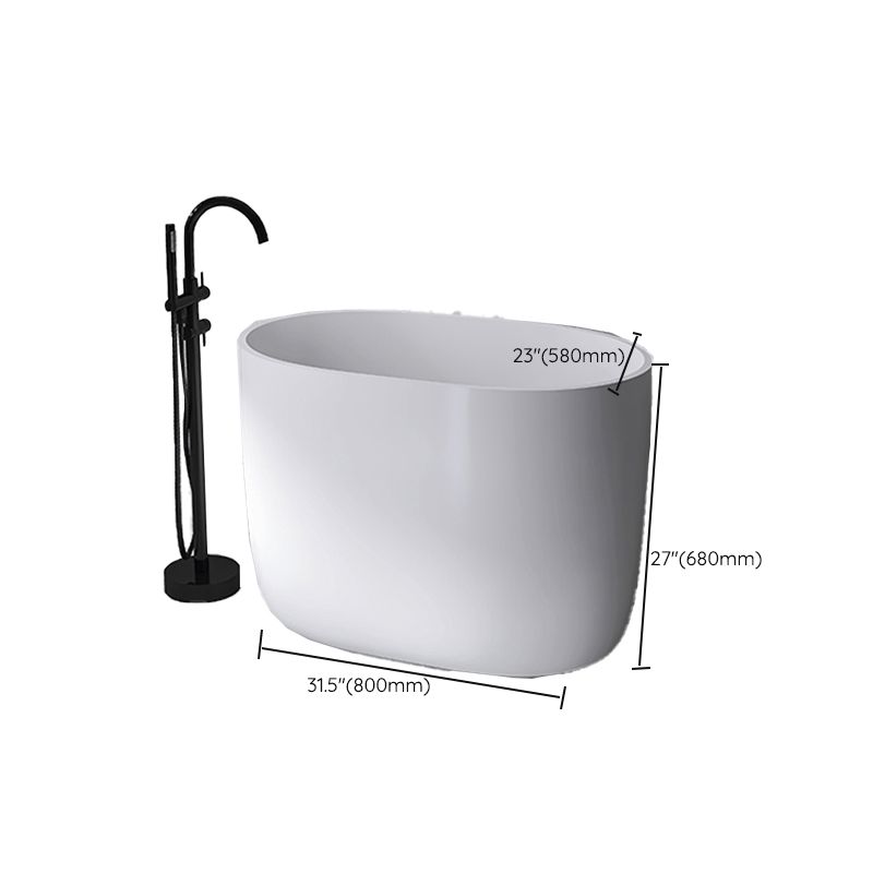 Modern Style Freestanding Bath Tub Acrylic Oval Bathtub in White