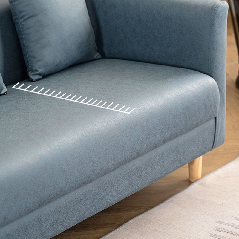 Faux Leather 3-seater Sofa Tuxedo Arm Stain Resistant 23.62" Wide