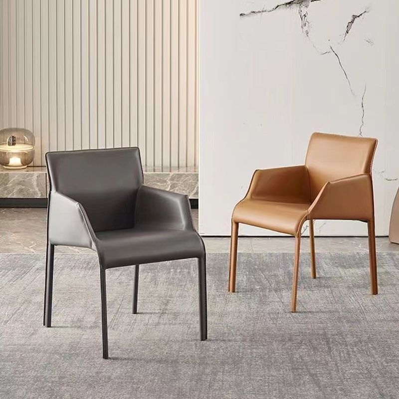 Home Faux Leather Side Chair Dining Room Parsons Dining Armchair