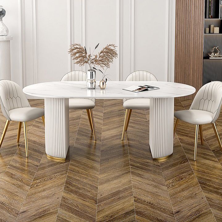 Oval Dining Table Traditional Luxury Dining Table with Double Pedestal
