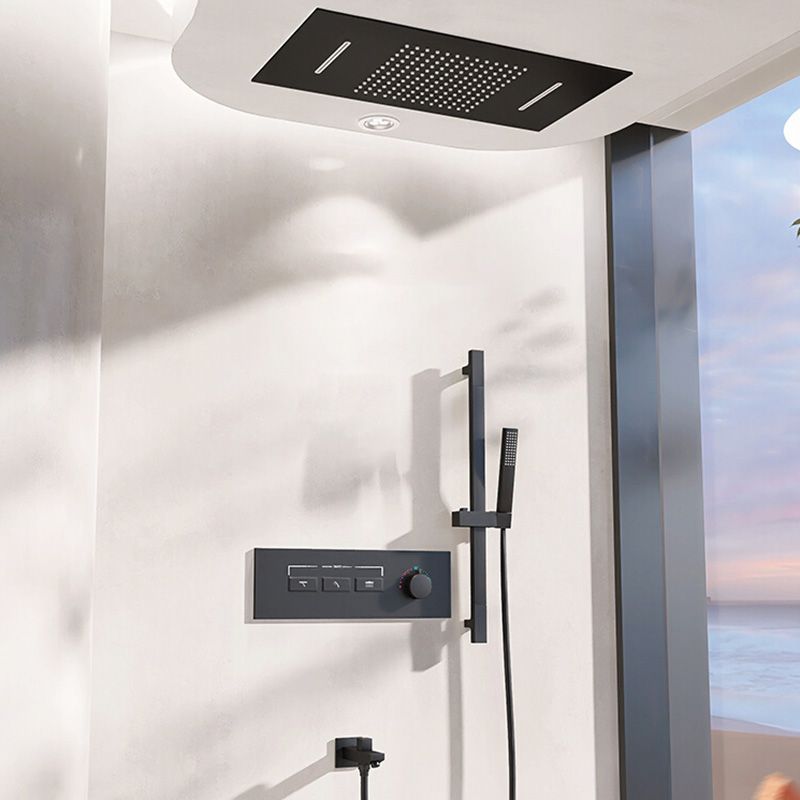 Contemporary Shower Set Dual Shower Head Thermostatic Wall Mounted Shower System