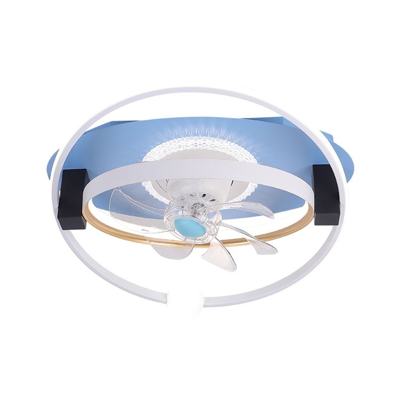 7-Blade Polish Finish Ceiling Fan LED Children Fan with Light for Room
