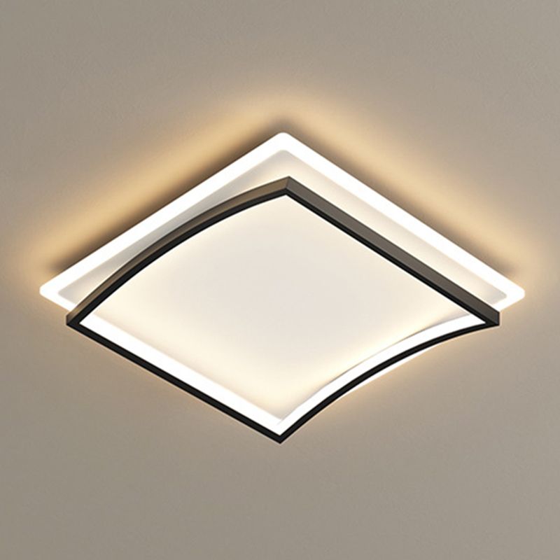Creative Double Layer Geometric Ceiling Light Nordic Style Minimalism LED Flush Mount Lighting Fixture for Bedroom