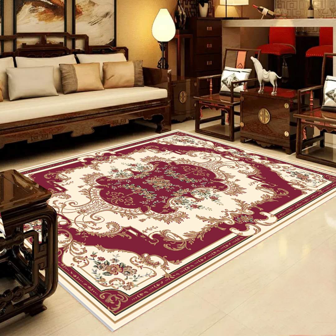Retro Multi-Color Western Rug Synthetics Blumenmuster Bereich Teppich nicht rutschfestem Waschmaschine für Wohnzimmer