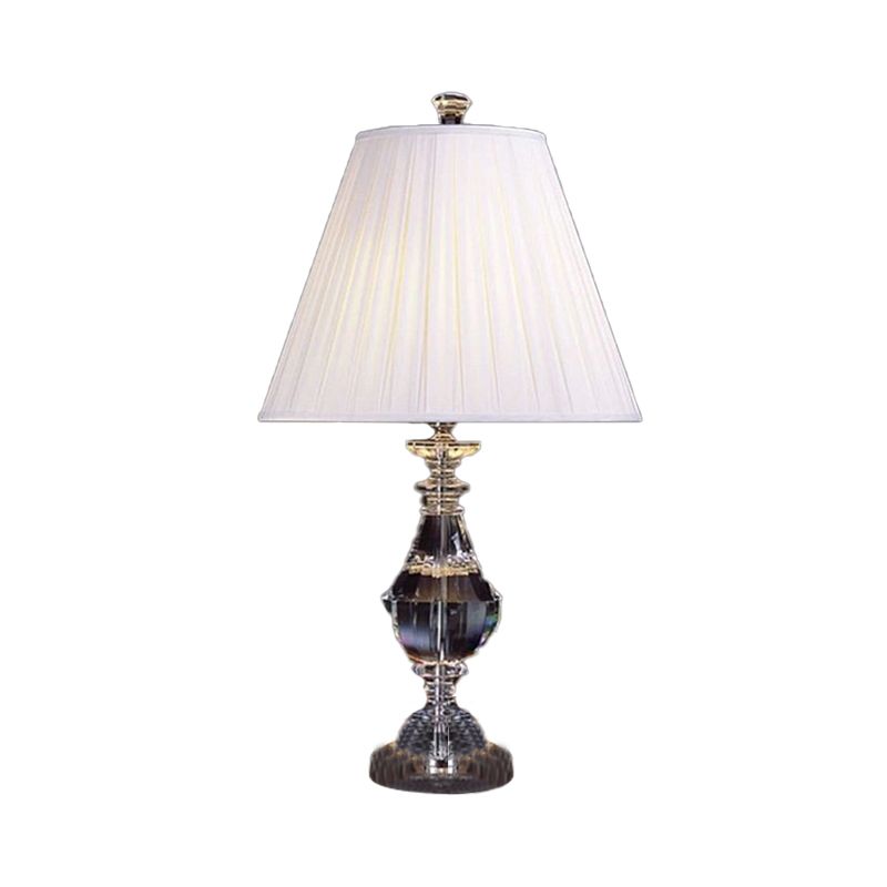Lampada da comodino a forma di urna Moderna in cristallo smussato 14"/16" di larghezza Lampada da lettura bianca a 1 testa