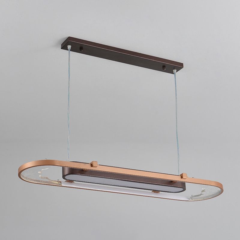Luci a sospensione a sospensione in metallo marrone lampade a sospensione lineare contemporanea per sala da pranzo
